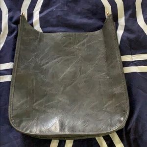 Vegan Messenger Bag In Grey-STRAP NOT INCLUDED
